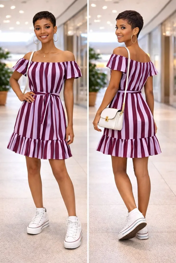 vestido listrado Laluna