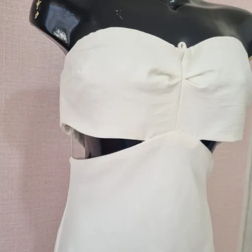 VESTIDO BRANCO TOMARA QUE CAIA MIDI ZARA