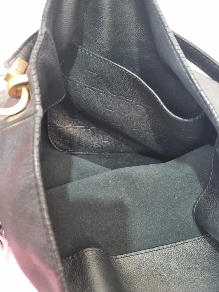 Bolsa de couro preta de ombro CAROLINA HERRERA