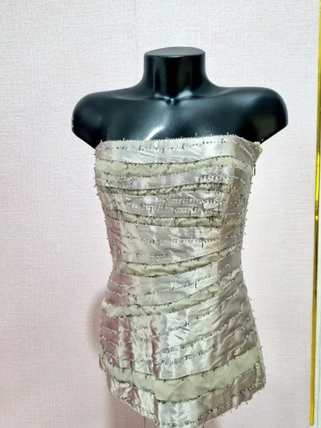 tomara que caia vintage seda pura bordado