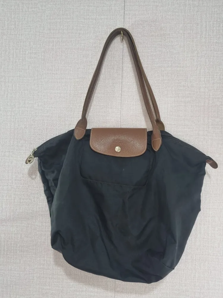 Bolsa tote Longchamp Le Pliage preta