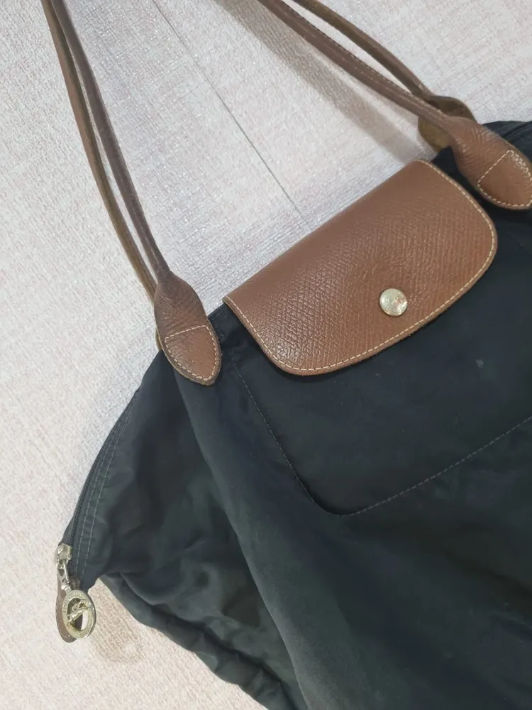 Bolsa tote Longchamp Le Pliage preta