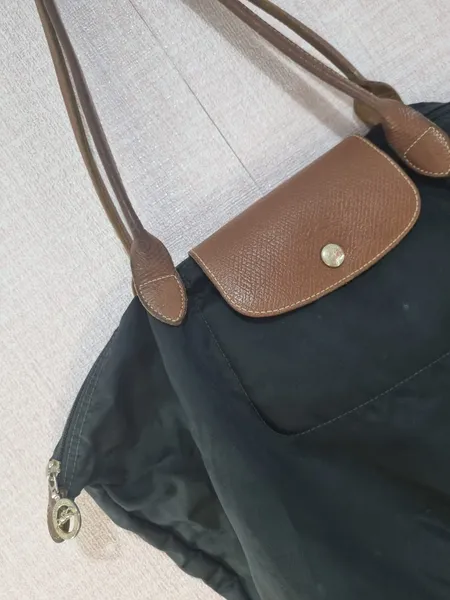 Bolsa tote Longchamp Le Pliage preta