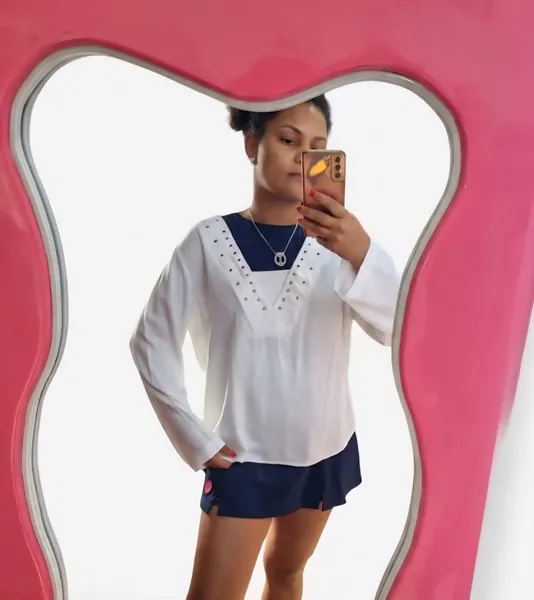 Blusa de manga longa branca Alcaçuz