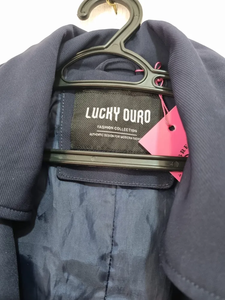 trench coat lucky ouro azul marinho