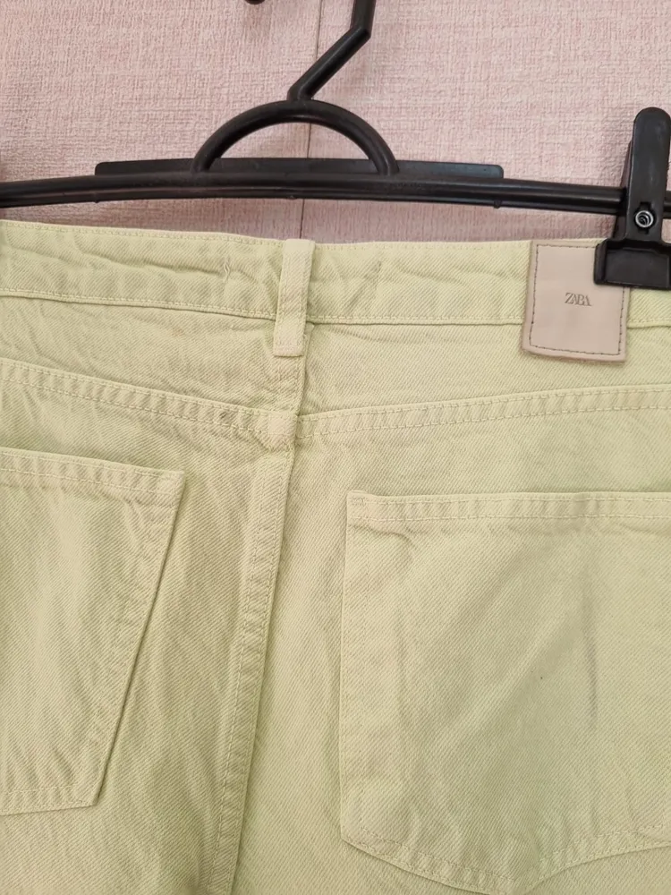 CALÇA DE ALGODÃO VERDE CANDY CINTURA ALTA ZARA