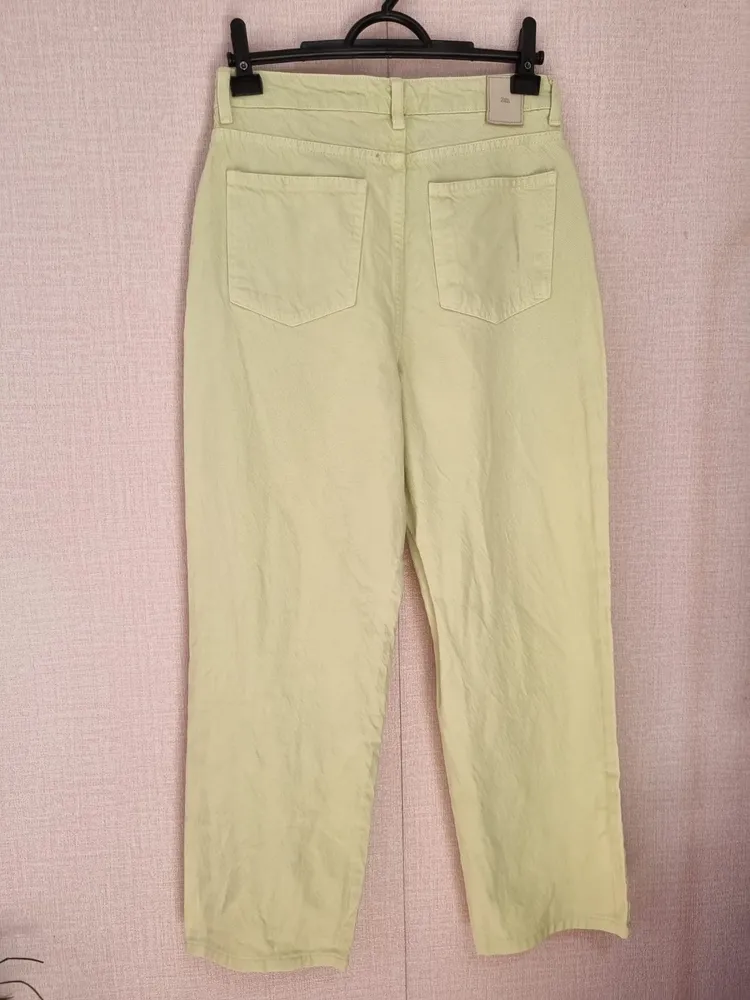 CALÇA DE ALGODÃO VERDE CANDY CINTURA ALTA ZARA