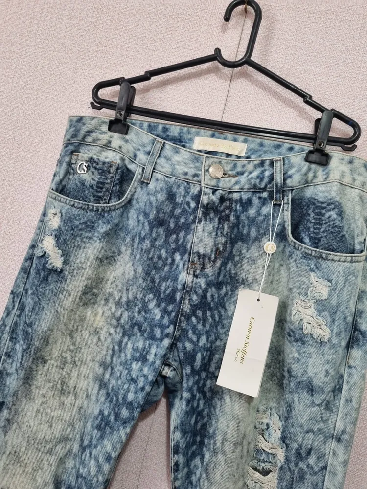 calça jeans carmen steffens destroyed