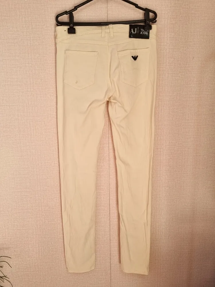 calça skinny armani jeans branca pp