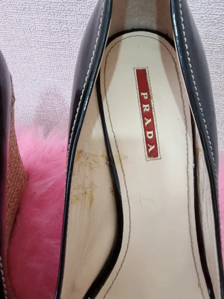 sapato prada anabela verniz preto 36.5