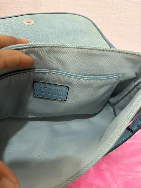 bolsa transversal santa lolla jeans azul
