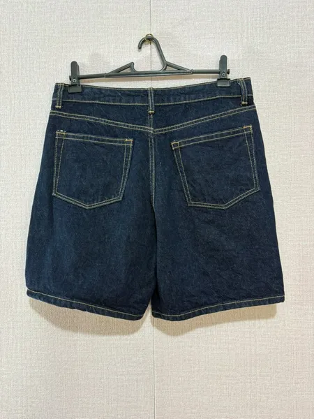 bermuda jeans escura zara cintura alta