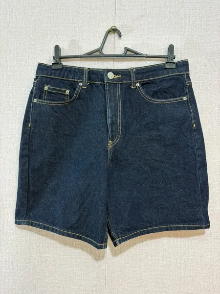 bermuda jeans escura zara cintura alta
