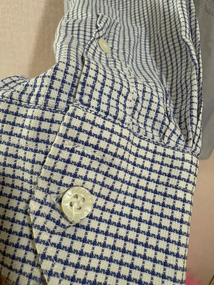 camisa manga longa lacoste quadriculada azul