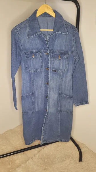 Jaqueta sobretudo feminino jeans - tamanho P