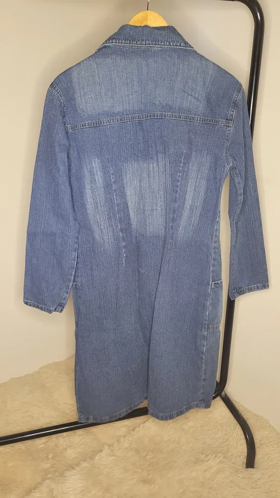 Jaqueta sobretudo feminino jeans - tamanho P