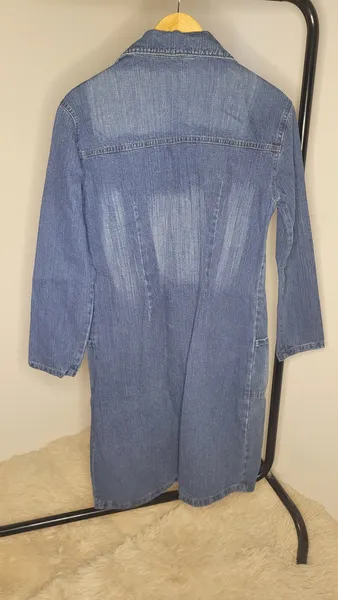 Jaqueta sobretudo feminino jeans - tamanho P