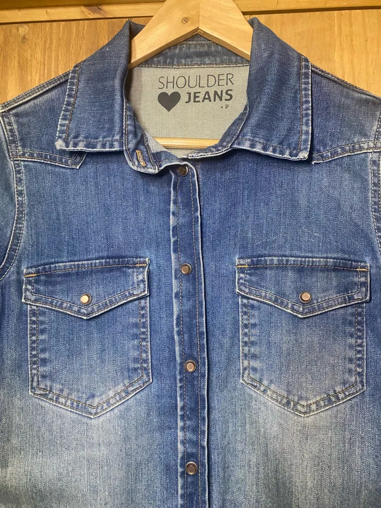 camisa jeans feminina