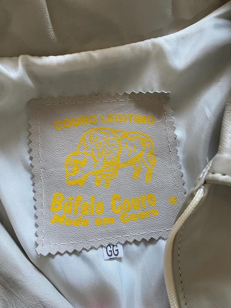 casaco branco couro