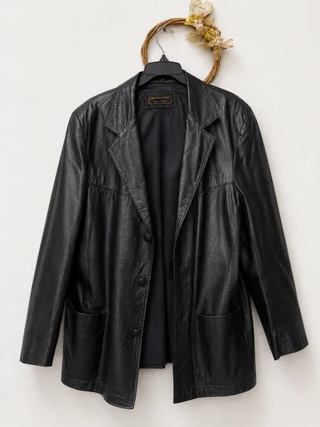 blazer de couro legítimo feminino