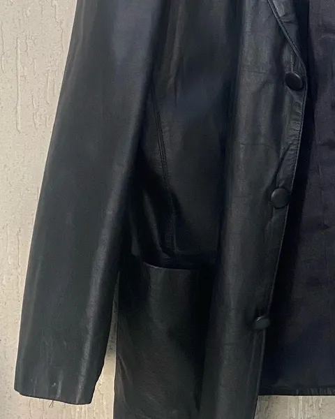 blazer de couro legítimo feminino