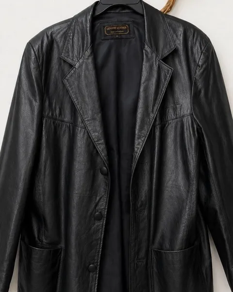 blazer de couro legítimo feminino