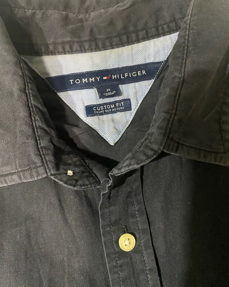 camisa preta masculina tommy hilfiger