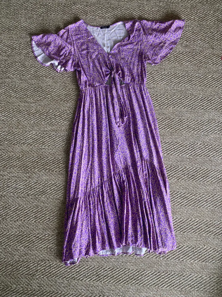 vestido roxo longo de lis
