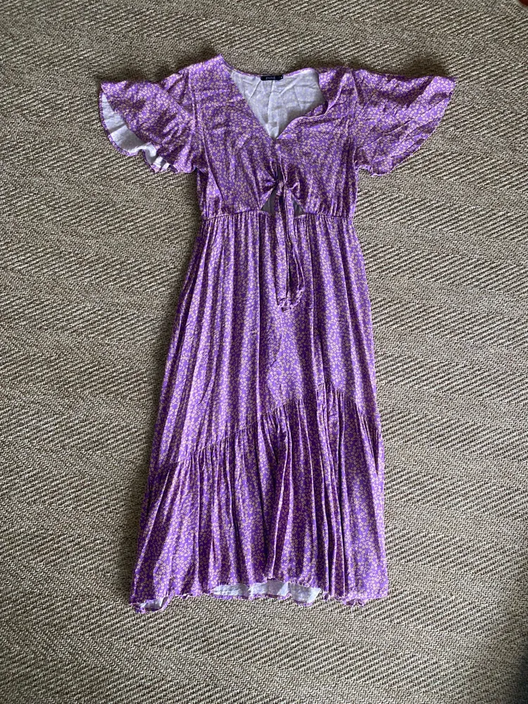 vestido roxo longo de lis
