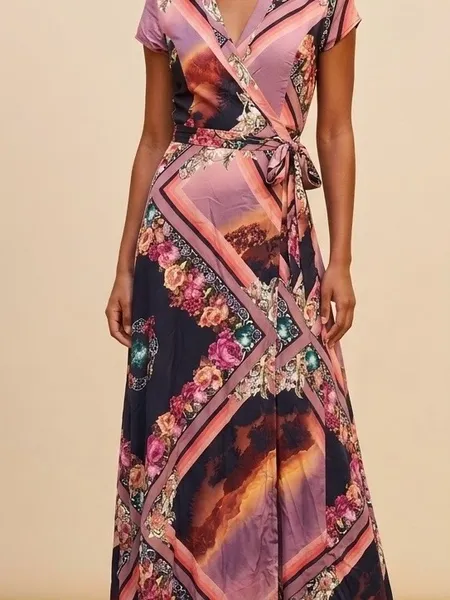 vestido longo transpassado 40