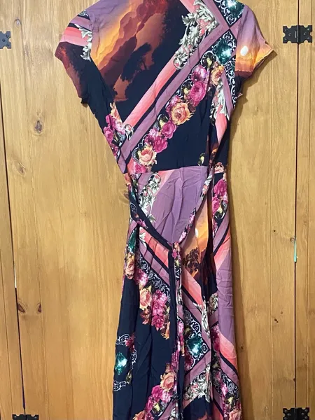 vestido longo transpassado 40