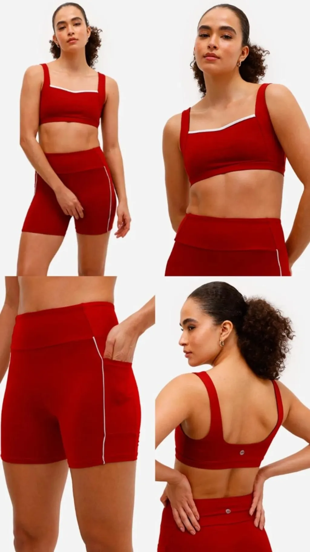 conjunto fitness vermelho bordô