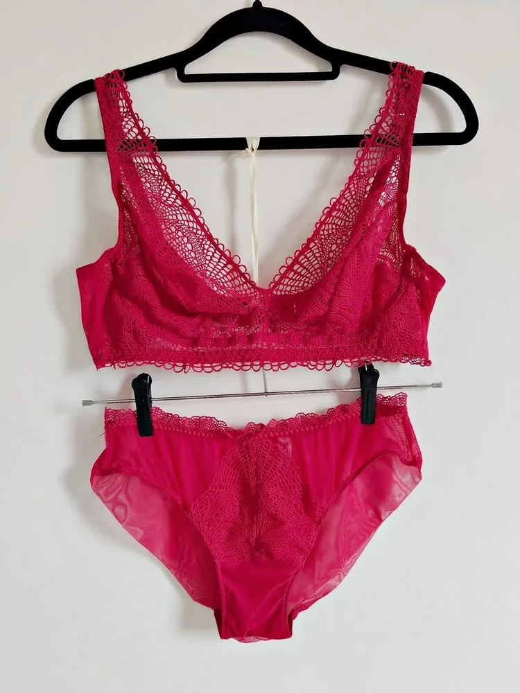 conjunto intimissimi renda pink