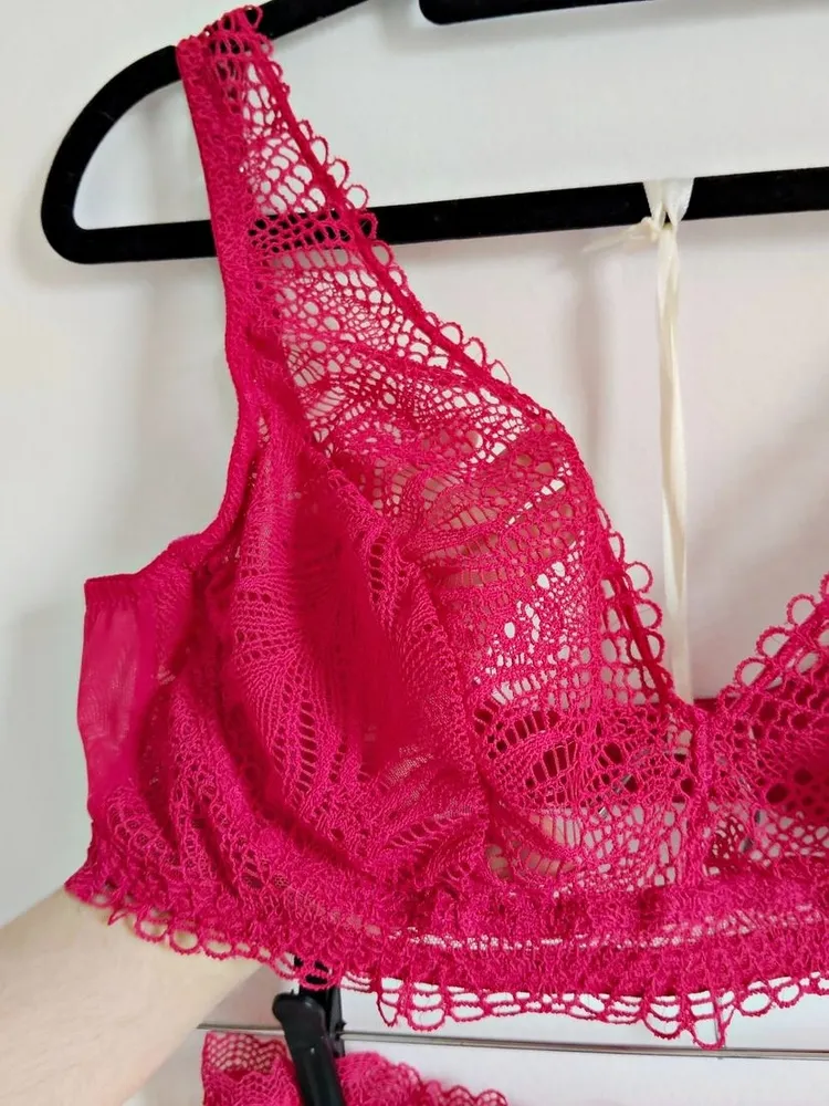 conjunto intimissimi renda pink