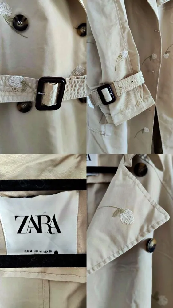 gabardina bordada da zara