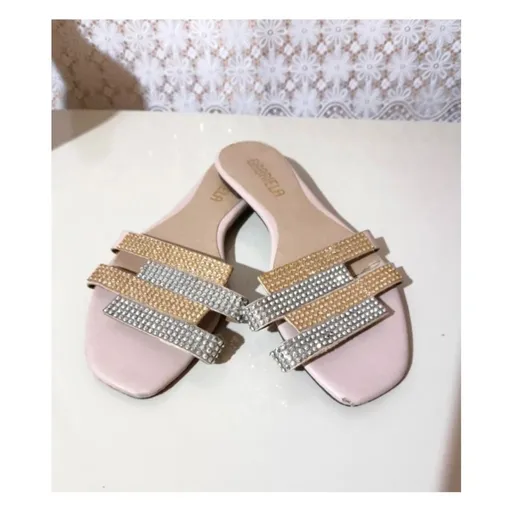 rasteirinha rosa de strass gabriela