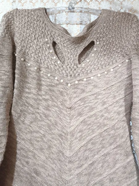 Blusa de tricot feminina rose com pedraria