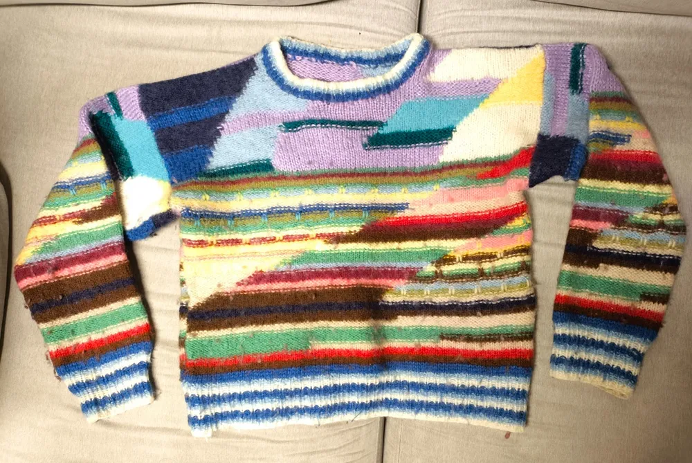 Blusa tricô colorida