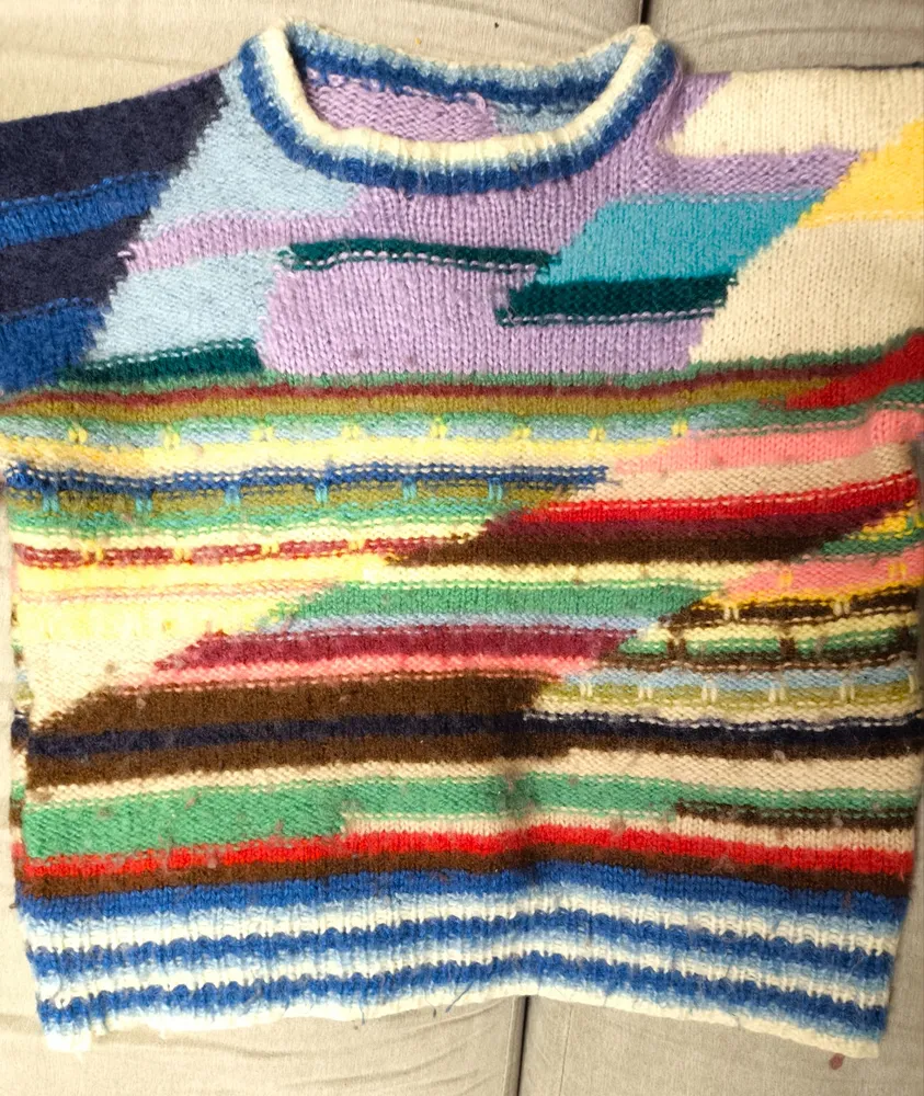 Blusa tricô colorida