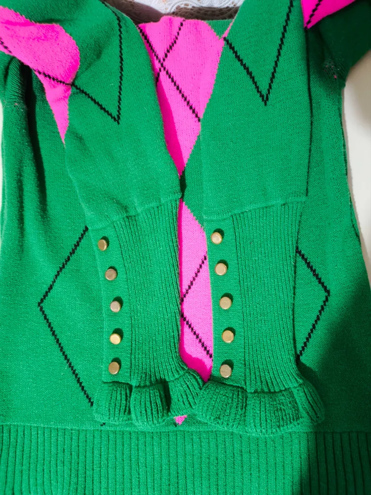 Lote de blusa p de lã, oreta e verde manga princesa