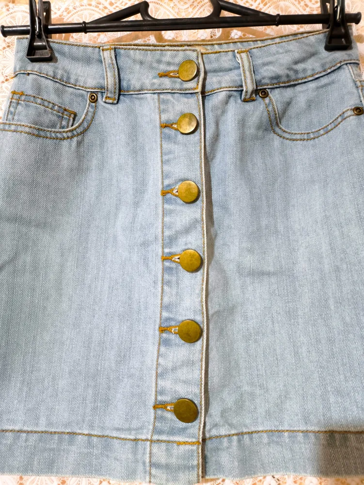 Saia jeans Forever 21 azul claro