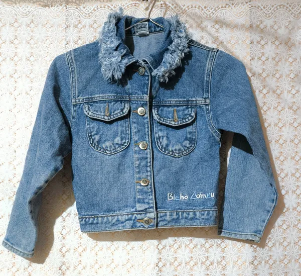 Jaquete jeans infantil tamanho 6 Bicho Comeu