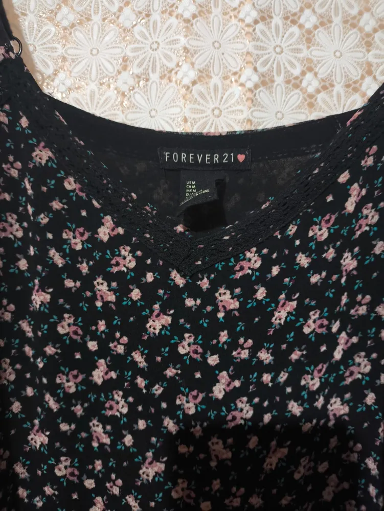 Vestido forever 21 florido preto m