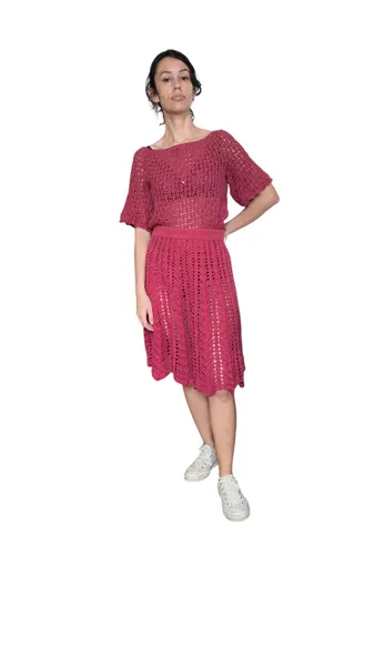 Conjunto Crochê Tricot Vermelho