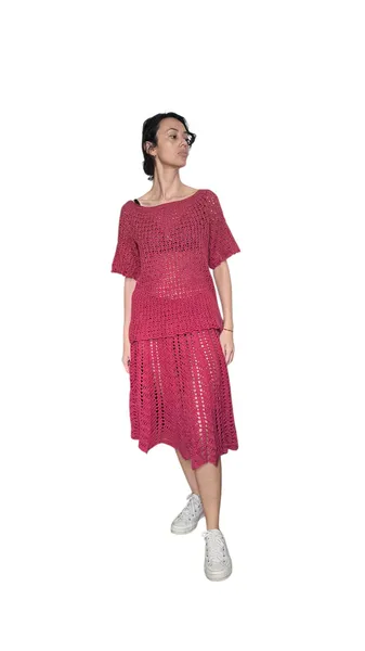 Conjunto Crochê Tricot Vermelho