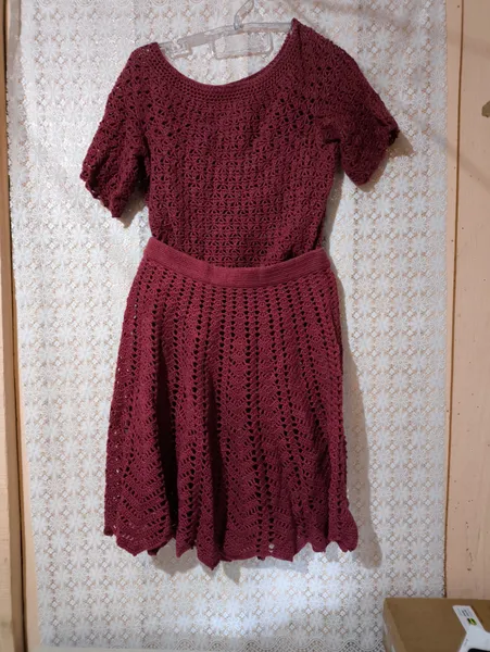 Conjunto Crochê Tricot Vermelho