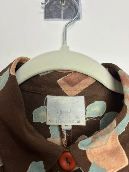 camisa vintage marrom estampada