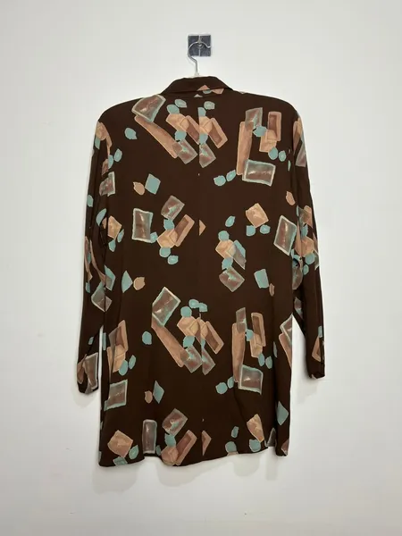 camisa vintage marrom estampada