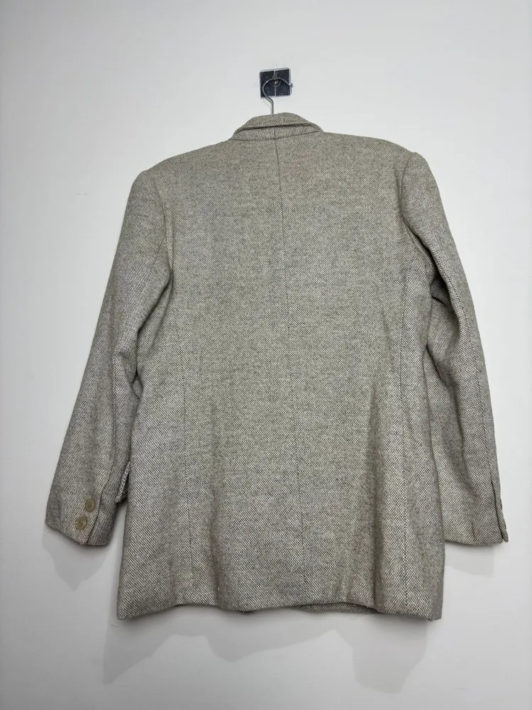 blazer vintage tweed bege acinzentado