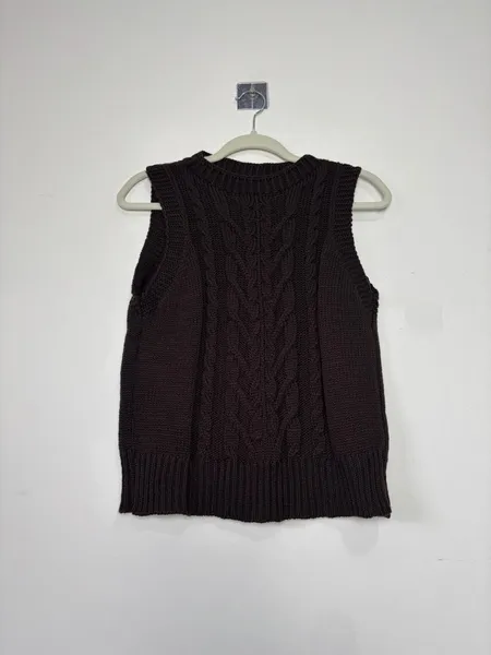 regata de tricot bella lã marrom